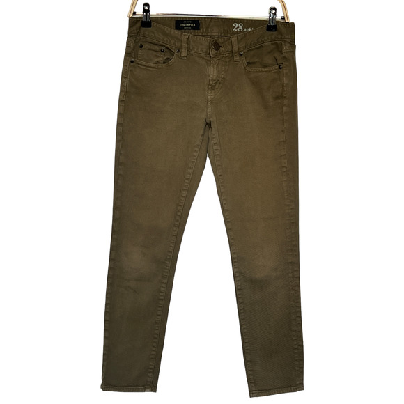 J. Crew Denim - J.Crew Toothpick Low Rise Skinny Jeans Olive Green 28 Ankle Short